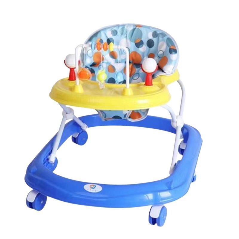 2025新款婴儿学步车宝宝男女防侧翻多功能6-12个月可折叠白底实物图