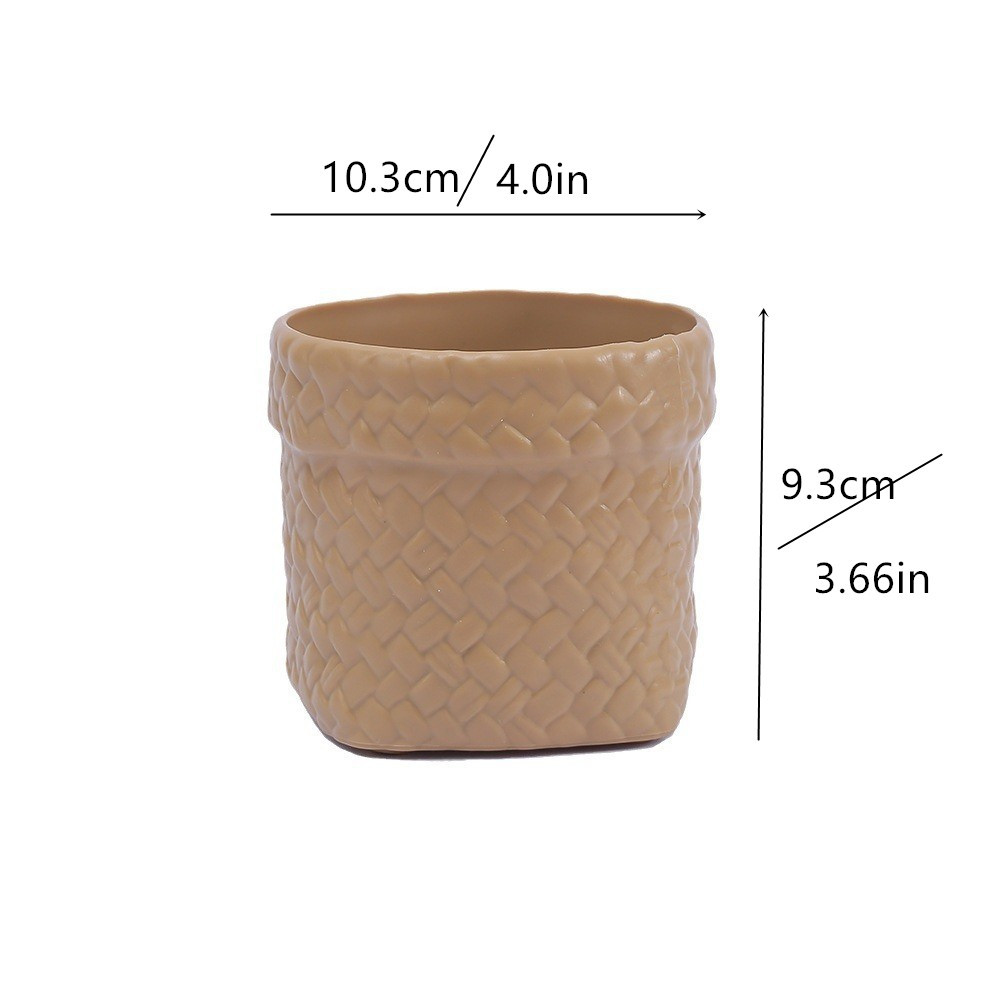 Nordic InS-style imitation rattan woven plastic flower POTS, durable garden decoration, green plant containers, succulent flower POTS, pothos POTS Specification image