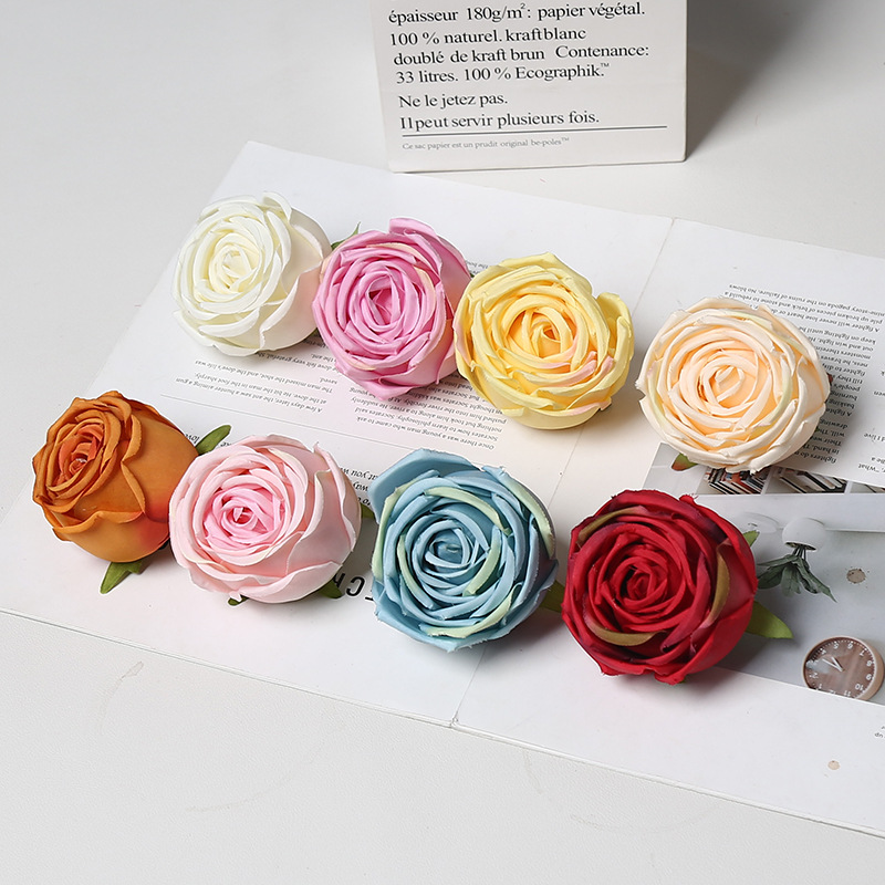 高级感皇妃玫瑰花头DIY花墙花瀑布手工花朵婚庆假花人造花环批发产品图