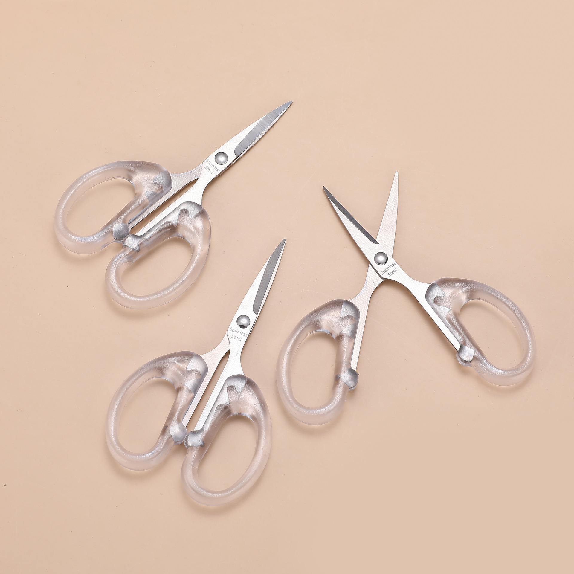 Pioneer 1250 Office Scissors, transparent stainless steel scissors, express delivery unpacking, office stationery, pointed scissors, student scissors Specification image