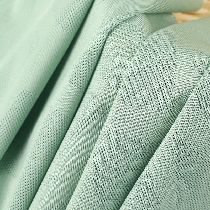 千叶提花提花网眼布150g高弹针织网孔布涤氨弹力童装鸟眼网布