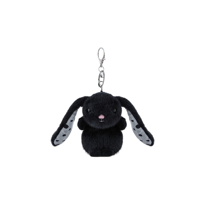 Wholesale of genuine, niche and small floral garden ear-hanging rabbit plush pendants for student schoolbags and key buckles Item Picture