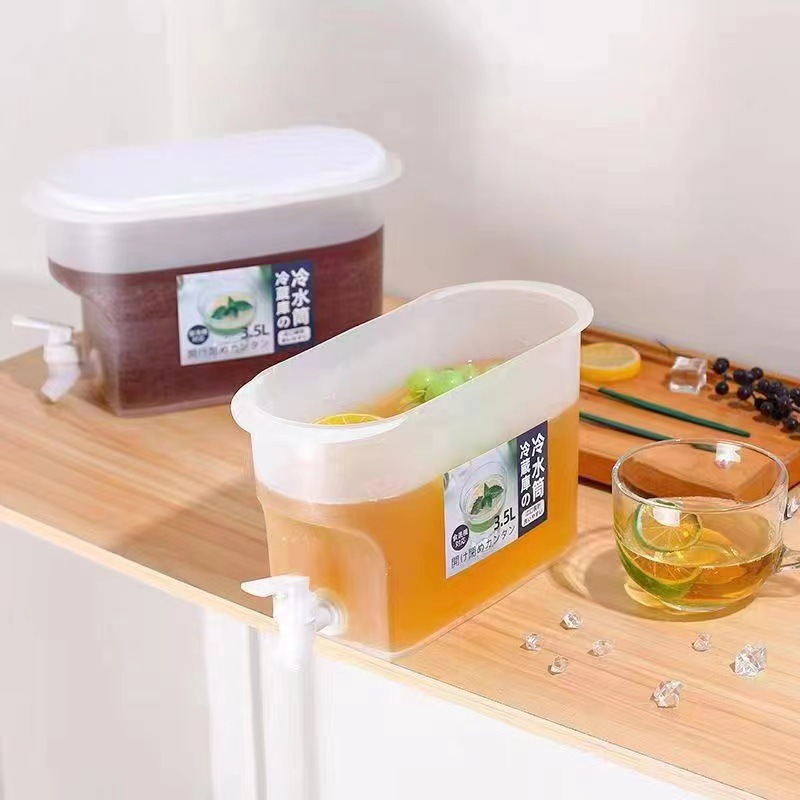 Large-capacity plastic cold water kettle with faucet, cold water bucket, white faucet, large-capacity cold water kettle details Picture