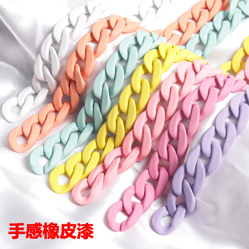 22*30mm acrylic hand feel paint plastic chain jewelry macaron clasp open ring DIY accessory Application Scenario