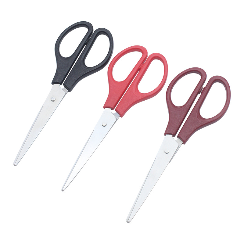 Stainless steel household scissors, ABS handle, universal scissors, office hand-cut scissors, student simple scissors wholesale Item Picture