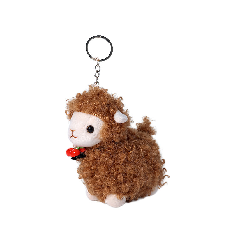 Wholesale of cute cherry alpaca plush dolls, plush toys, throwing dolls, trinkets, bags and pendants Item Picture