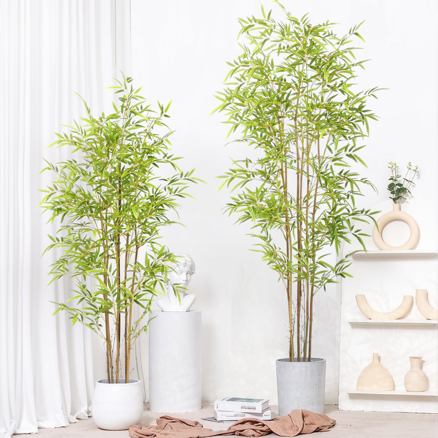 Customized wholesale of large-scale artificial plant bamboo potted plants for indoor floor-standing decoration, such as lucky bamboo and artificial green plant landscaping details Picture