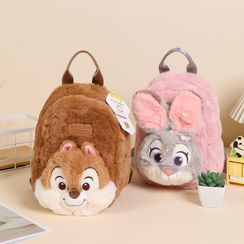 Disney-officially authorized Mickey, Mickey, Zootopia, Judy Fox and Nick plush toy backpack figurines details Picture