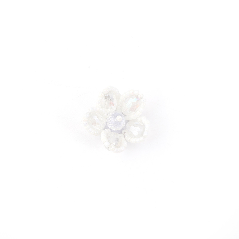 Handmade beaded crystal flower hair accessories and earrings diy accessories, small fragrance style three-dimensional flower accessories, hair clip materials wholesale Item Picture