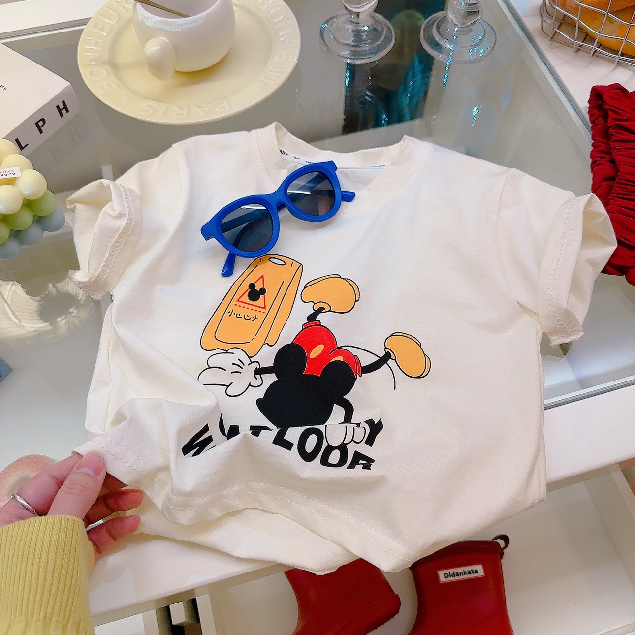 Niño set verano 2025 nuevo niño manga corta camiseta set niño dibujos animados dos piezas niño medio Specification image