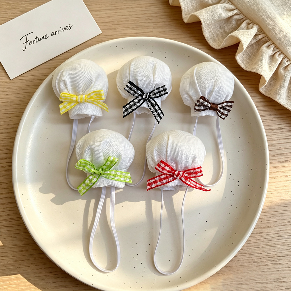 Factory wholesale 10cm baby clothes, self-mocking bear KT cat chef hat striped apron set accessories change apron Application Scenario