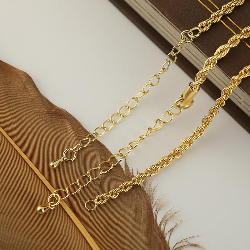 Best-selling copper-plated twisted chain finished products, collarbone necklace, tassel chain, pendant accessories, necklace chain, tail chain Specification drawing