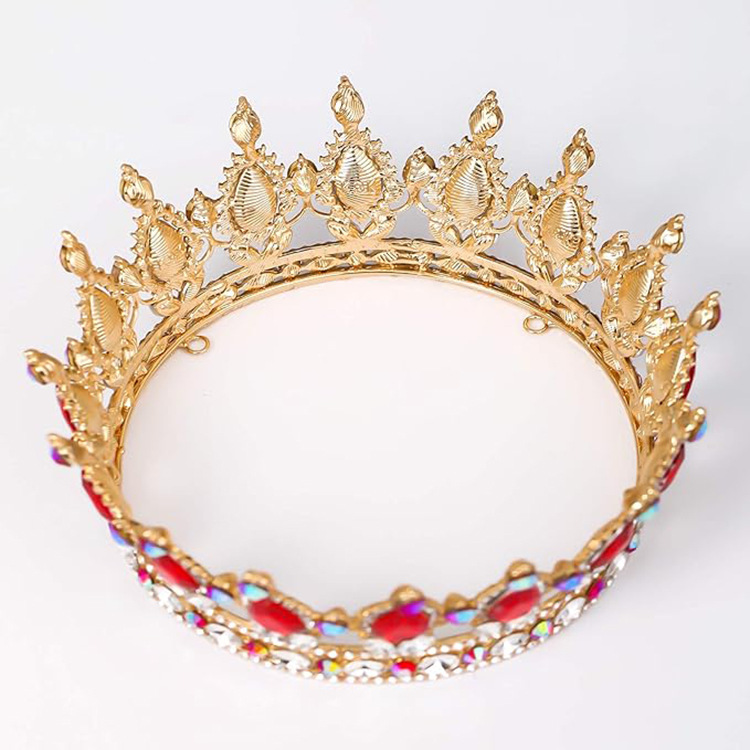 European-style cross-border crown headwear with a high-end Baroque crown for brides, wedding dress accessories, birthday and coming-of-age ceremony crowns details Picture