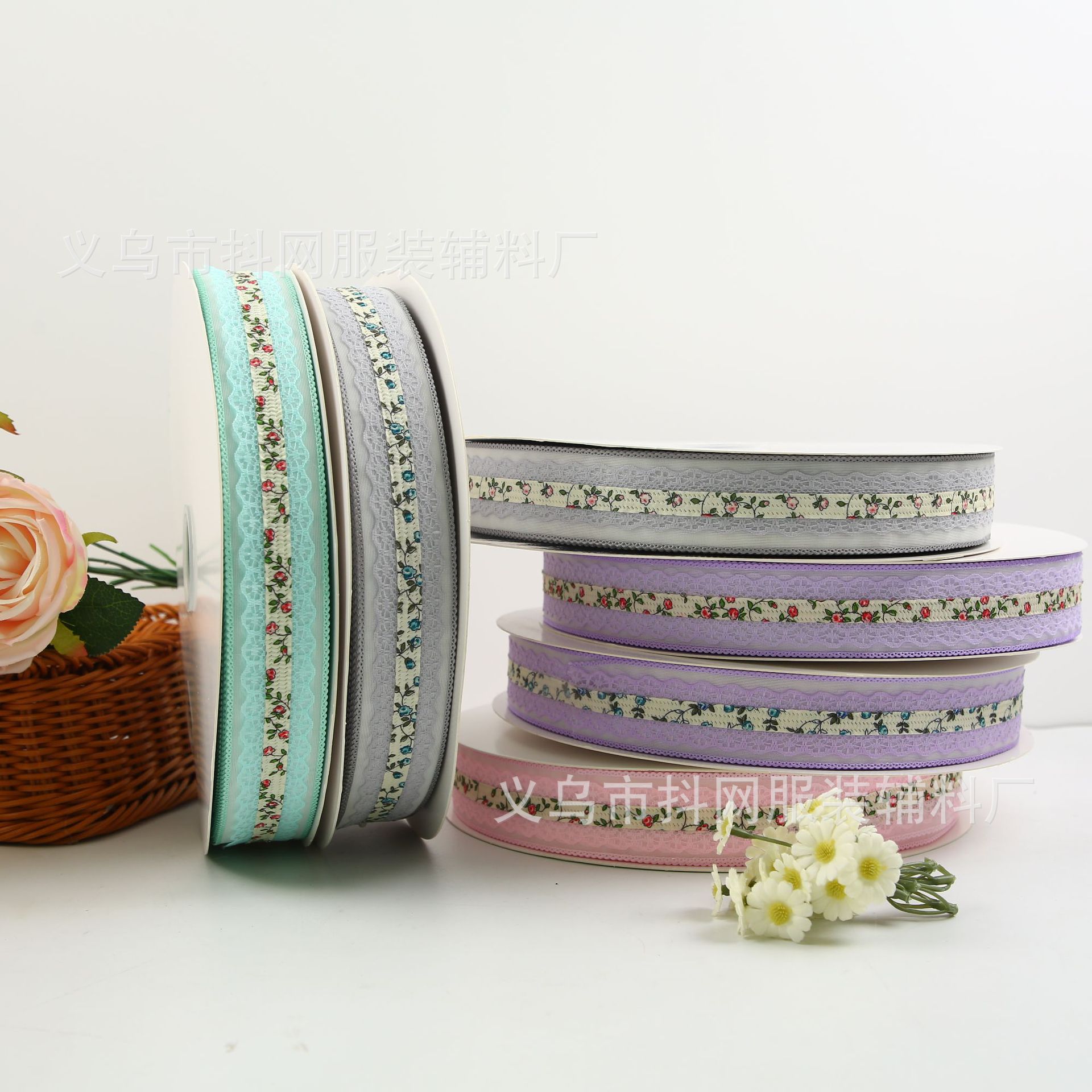 4cm lace trim, diy bow webbing, hair accessories, headwear, performance costume accessories, small flower webbing wholesale details Picture