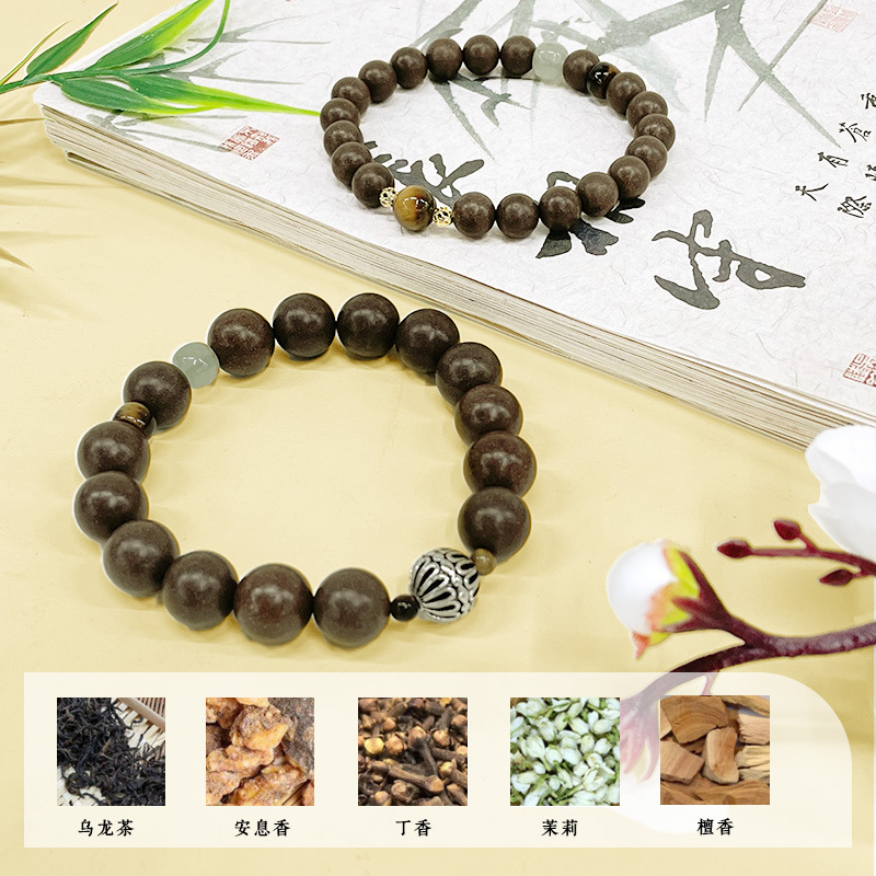 Factory direct sales: Moon-carved and star-cut natural medicinal fragrance and incense beads for couples, bracelets, gifts and accessories, suitable for both men and women Application Scenario