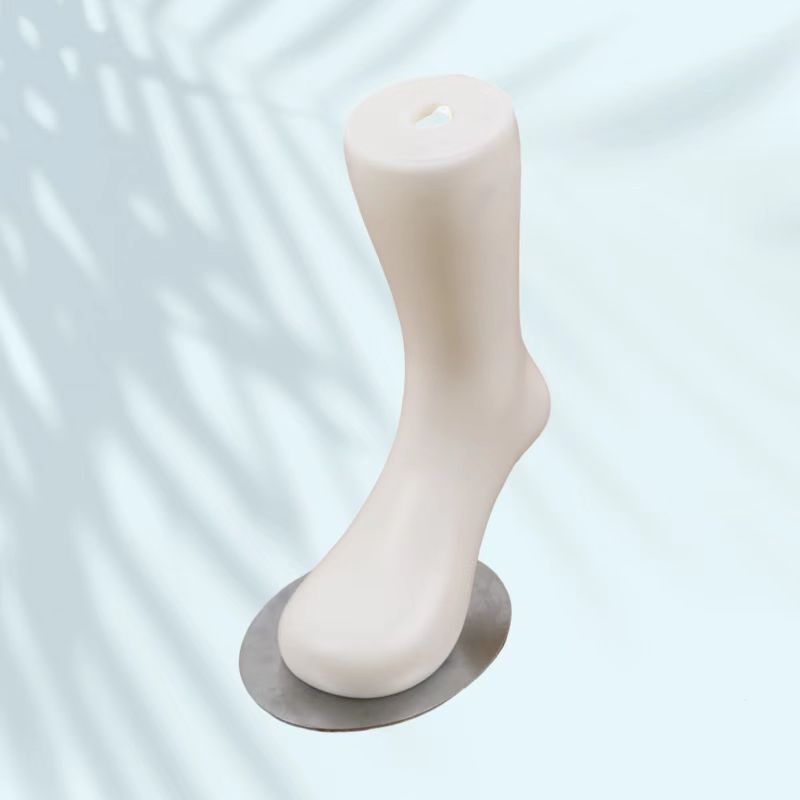 【旭峰】12cm脚底长小童脚模塑料穿袜子展示道具短棉袜含磁铁模特产品图