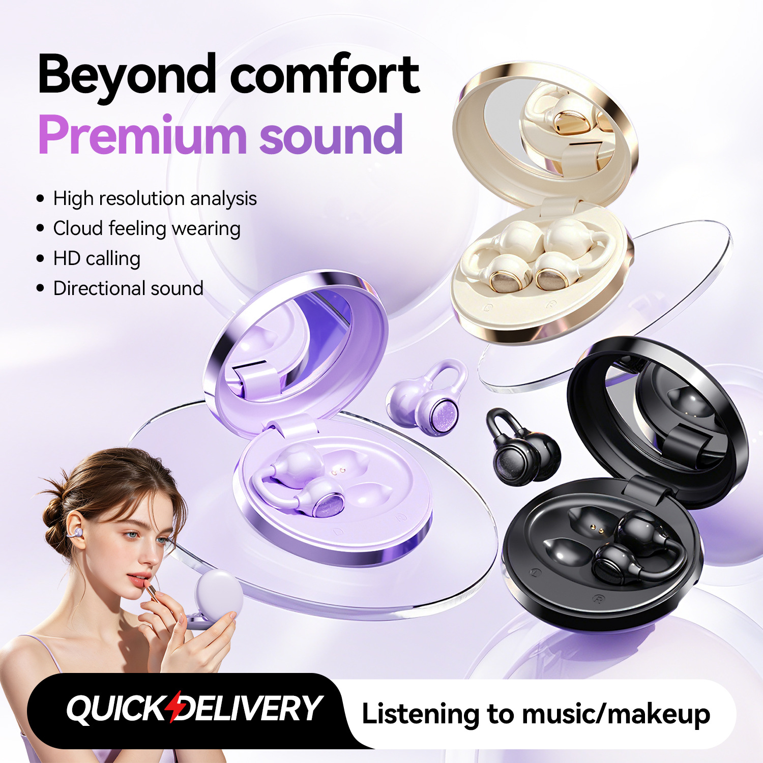 The new M181 cross-border OWS spherical open ear clip Bluetooth headphones instantly transform into touch-up mirror wireless headphones
