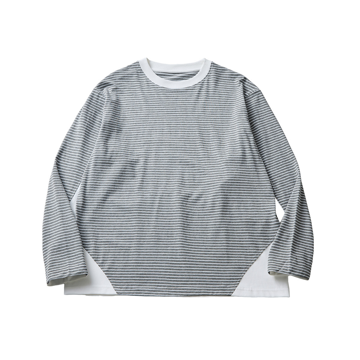 APO Men's Wear 2025 New Spring striped long-sleeved T-shirt Men's fashion brand Loose round-neck inner layer top base layer Item Picture