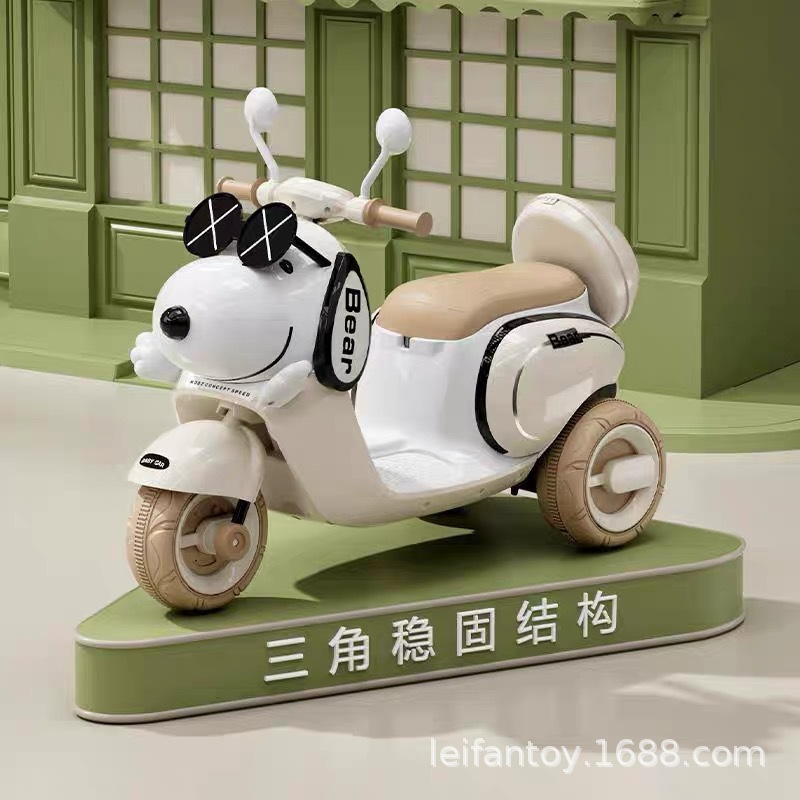单驱动儿童电动摩托车宝宝电动三轮车可坐可骑带早教遥控玩具车细节图