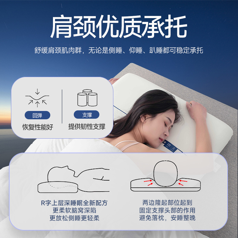 Hotel zero-pressure pillow deep sleep slow rebound memory pillow core, a pair of male and female massage neck protection cone pillow core gifts Application Scenario