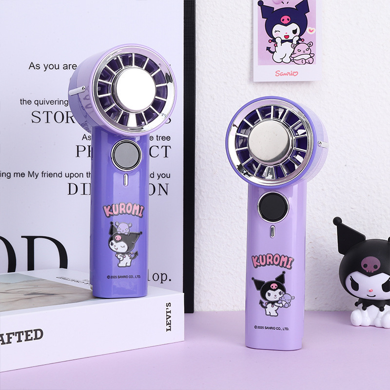 Sanrio official authorized handheld small fan 3600mAh, long battery life, digital display, ice pack cooling, usb charging fan details Picture