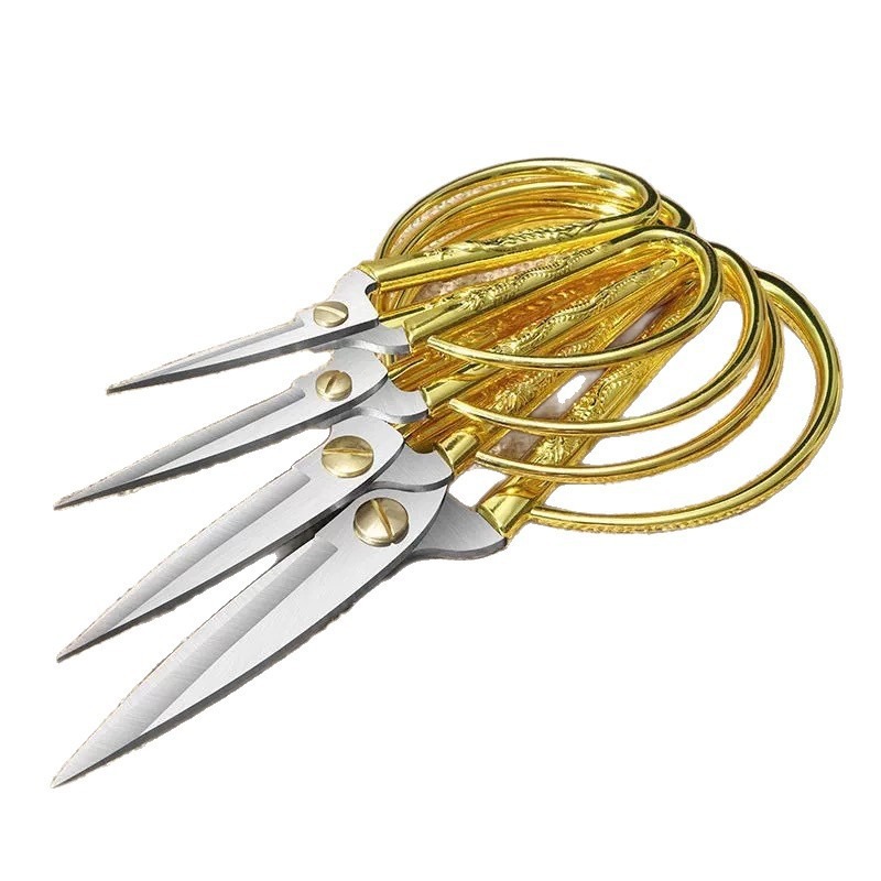 德国工艺龙凤剪刀不锈钢家用开业剪彩剪纸花结婚复古开业剪彩金剪