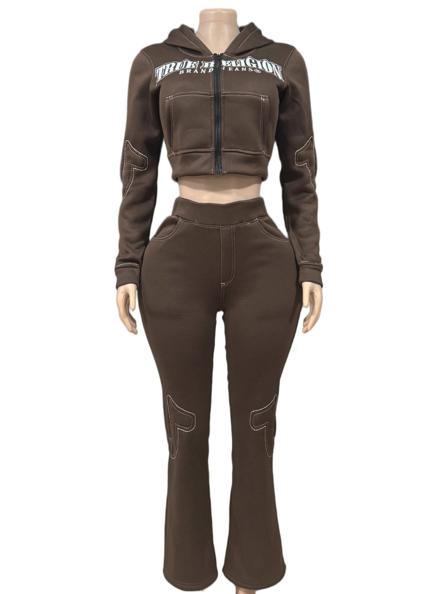 FC1400 European and American cross-border street trendsetter and Hot girl Casual and Comfortable silhouette embroidered sportswear Sweatshirt set Application Scenario