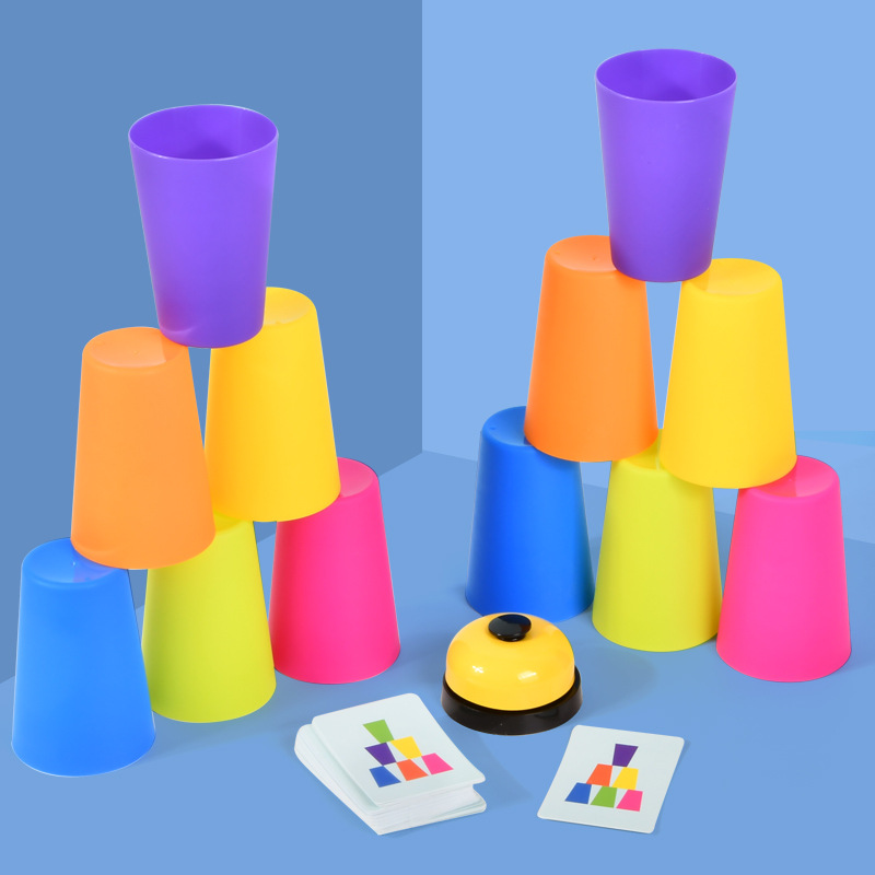Children's hand speed competition, stacking cups, two-person battle, set cup board game, hand-eye movement coordination training, and educational toys Specification image