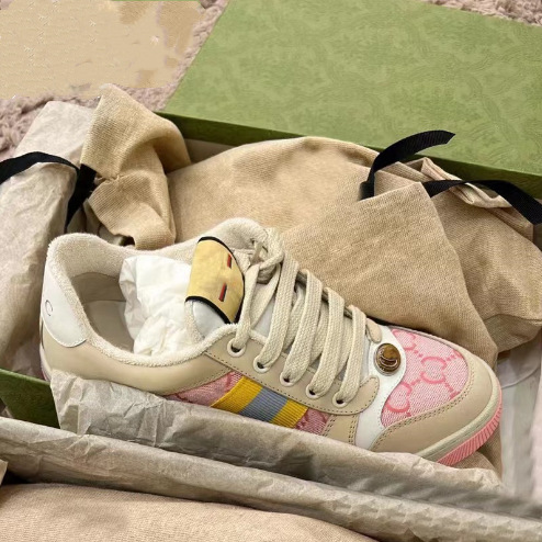 高版本带芯片G家高版本脏脏鞋女2024新款复古做旧小脏鞋帆布鞋女