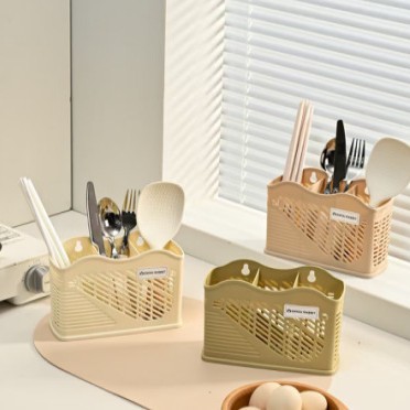New 筷笼 plastic multi-functional kitchen chopsticks, kitchen cutlery cage in stock wholesale, household storage chopstick cage details Picture