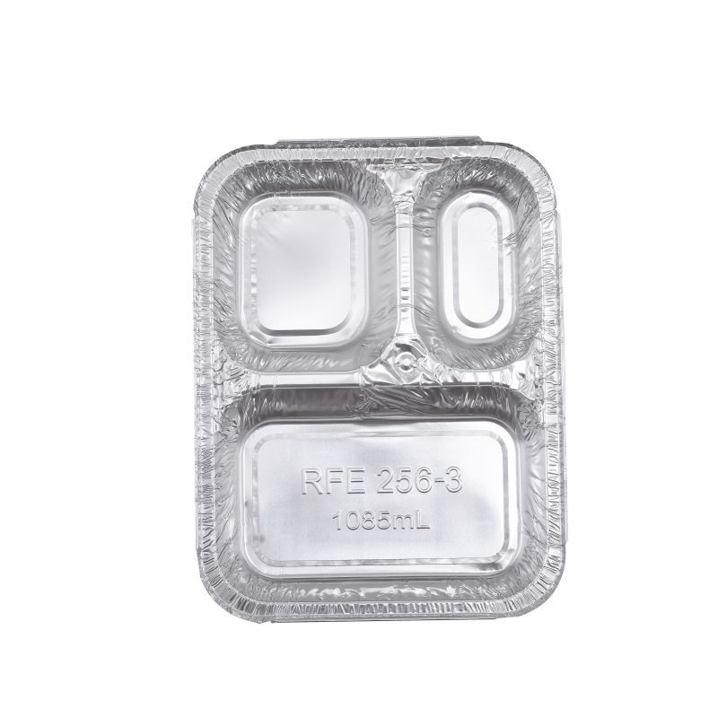 长方形铝箔餐盒整箱批发一次性外卖打包容器可降解出口专用便当