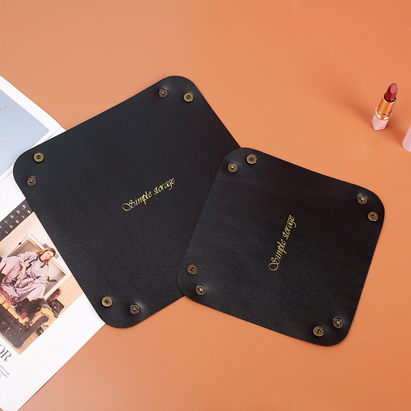 Cross-border leather storage tray, Nordic InS-style desktop entrance key, cosmetics, jewelry, leather organization and storage tray Specification image