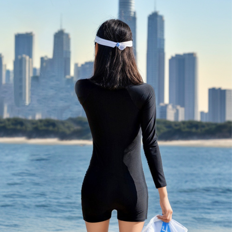 New one-piece swimsuit for women - professional, quick-drying, sun-protective, tummy cover-up and slimming long-sleeved sportswear for women -125006 Application Scenario