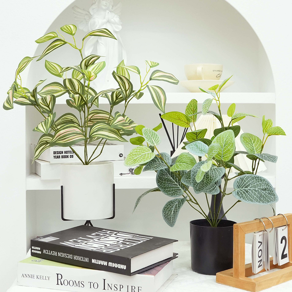 Artificial plant potted plants, Nordic Ins-style home and office desktop decoration small ornaments, mini green plant bonsai details Picture