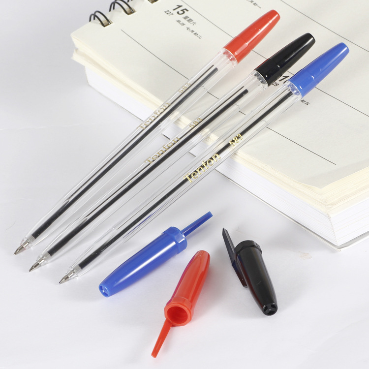 Wholesale of office ballpoint pen inserts, transparent ballpoint pen 583, extended plastic ballpoint pen, 12 pieces per box details Picture