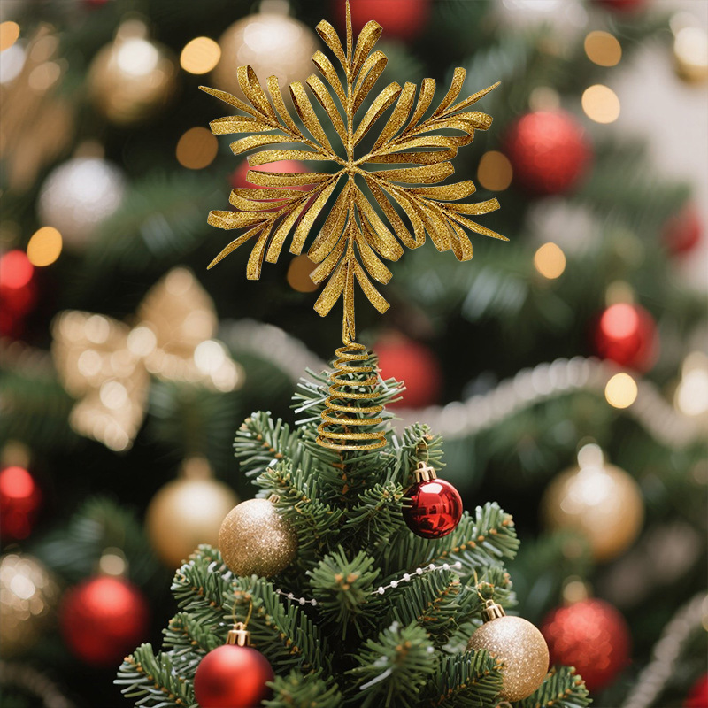 New iron Christmas tree top star decorative item, Christmas scene arrangement, Christmas tree decoration, tree top star details Picture