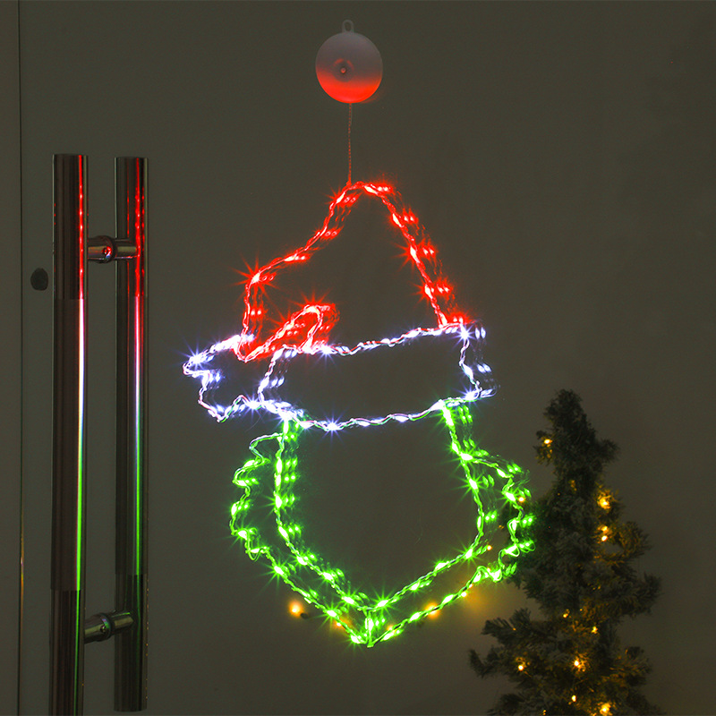 跨境圣诞老人悬挂灯户外潮流橱窗壁挂装饰灯餐厅圣诞节日派对挂灯