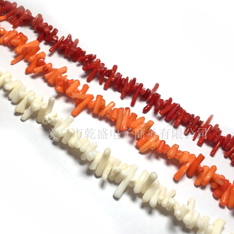 DIY jewelry accessories for making semi-finished artificial coral red beads, irregular scattered beads and isolation beads bracelets Item Picture