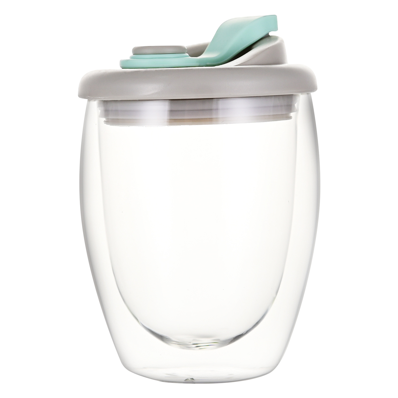 Double-layered glass cups with LIDS in stock for wholesale. Simple, high-temperature resistant, portable cups for direct drinking with LIDS and glass drinking cups Item Picture