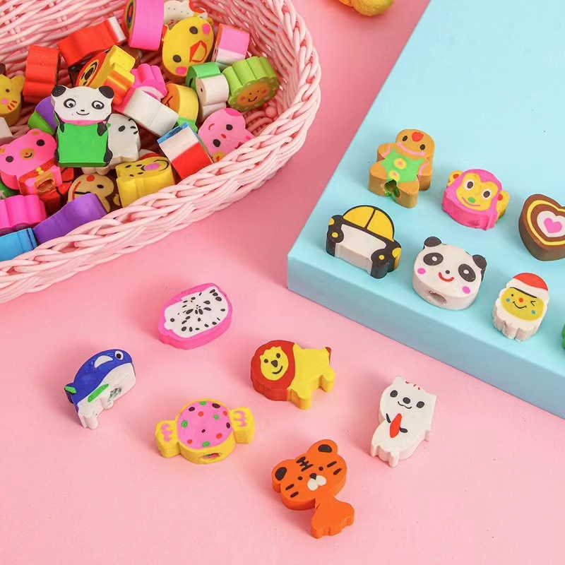 Customized multi-color extruded styles are so cute. Colorful eraser pencils with animal cartoon shapes on them details Picture