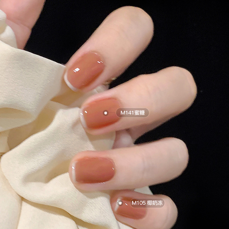 Nail polish for girls, no baking required, naturally dries and dries quickly. For students, it looks fair in autumn. Nude nail polish can be torn off. Set up at a street stall with a matte finish details Picture