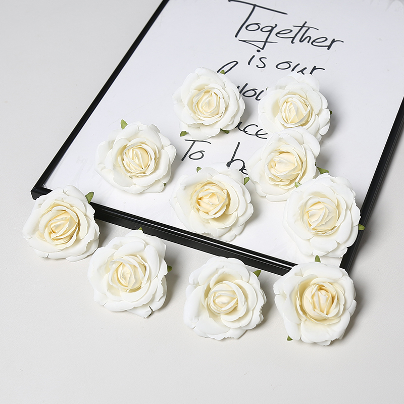 DIY handmade flower garland materials for simulated chocolate rose heads, wedding decoration, flower hairpin accessories, silk fabric, artificial flowers Application Scenario
