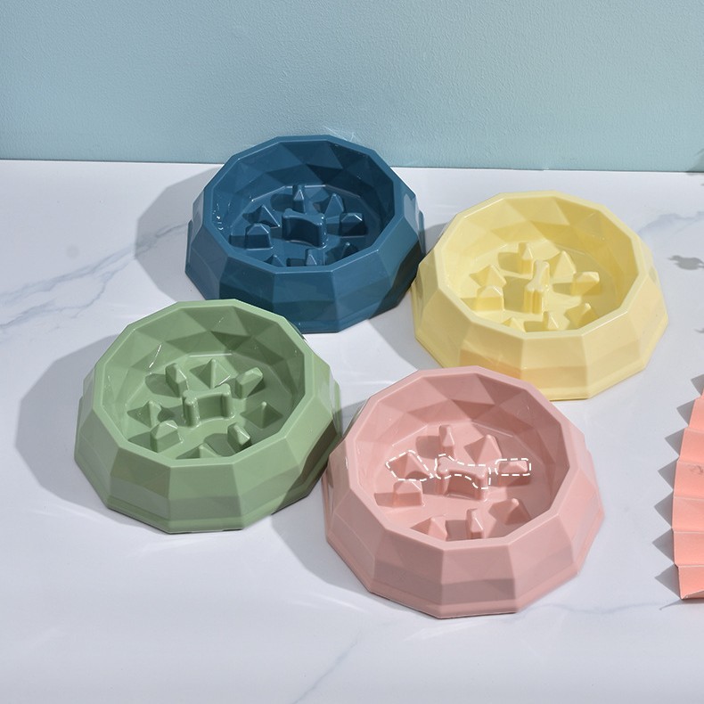 Rongka Pet Cross-border Pet Cat and Dog anti-choking and anti-vomiting slow Food Bowl, multi-color small and medium-sized dog feeder, Diamond bowl, slow food bowl Specification image