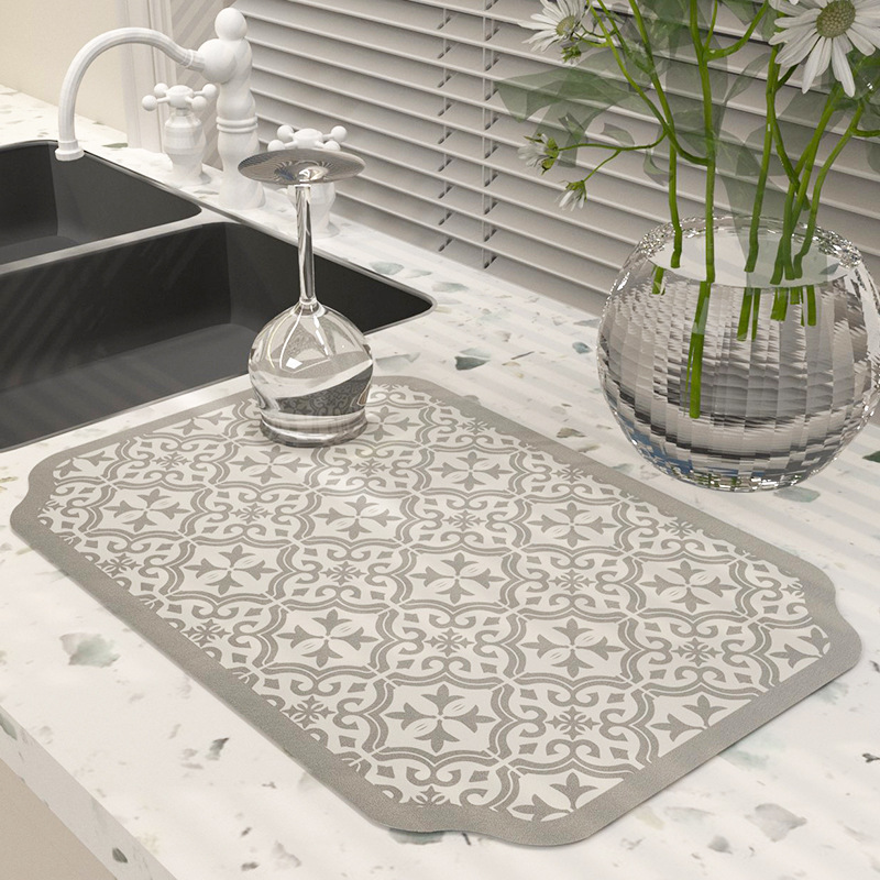 厨房台面沥水垫硅藻泥桌面隔热垫吧台垫子餐垫咖啡机吸水垫跨境细节图