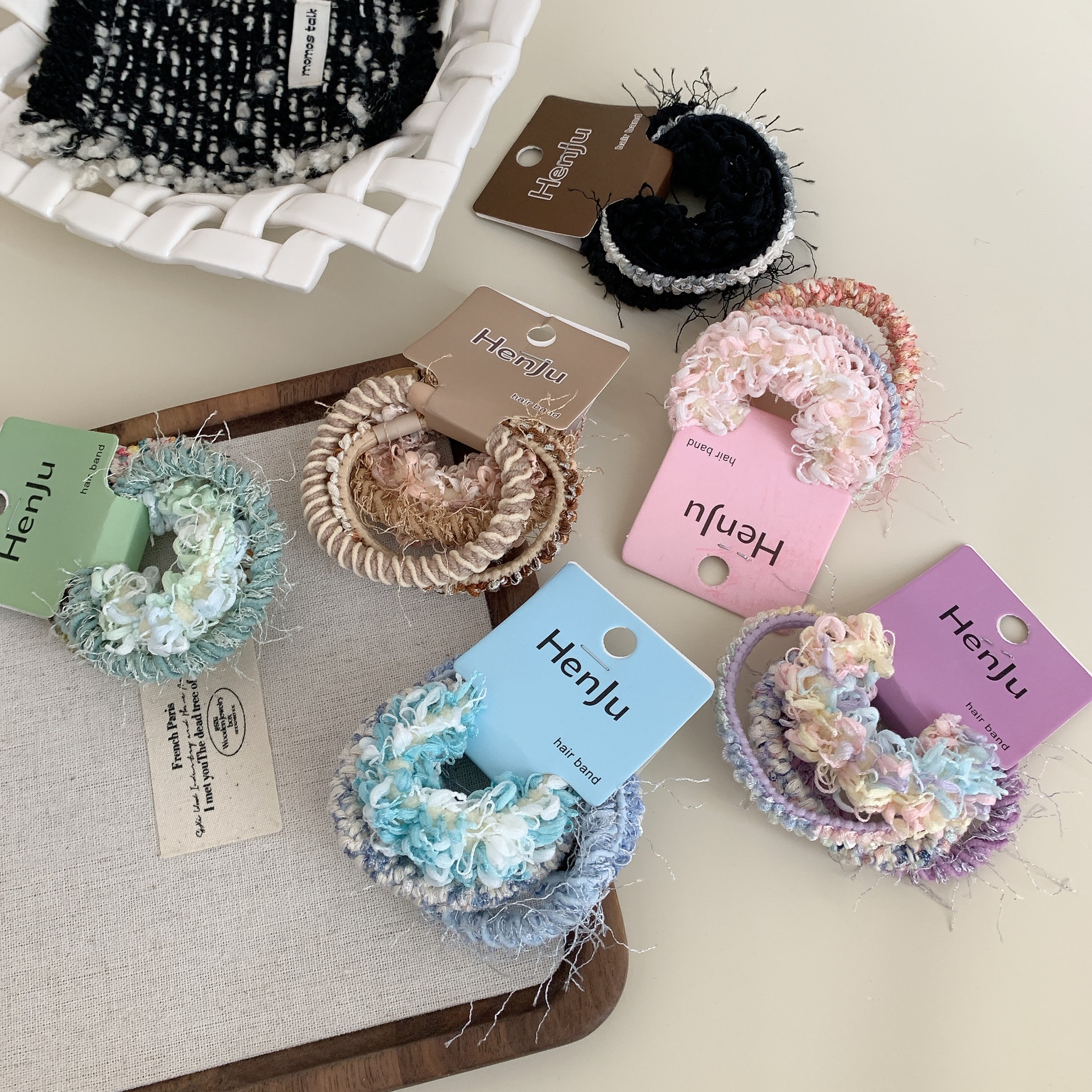 秋冬新款橡皮筋女扎头绳2024年马尾高弹力耐用发绳高颜值皮套发圈细节图