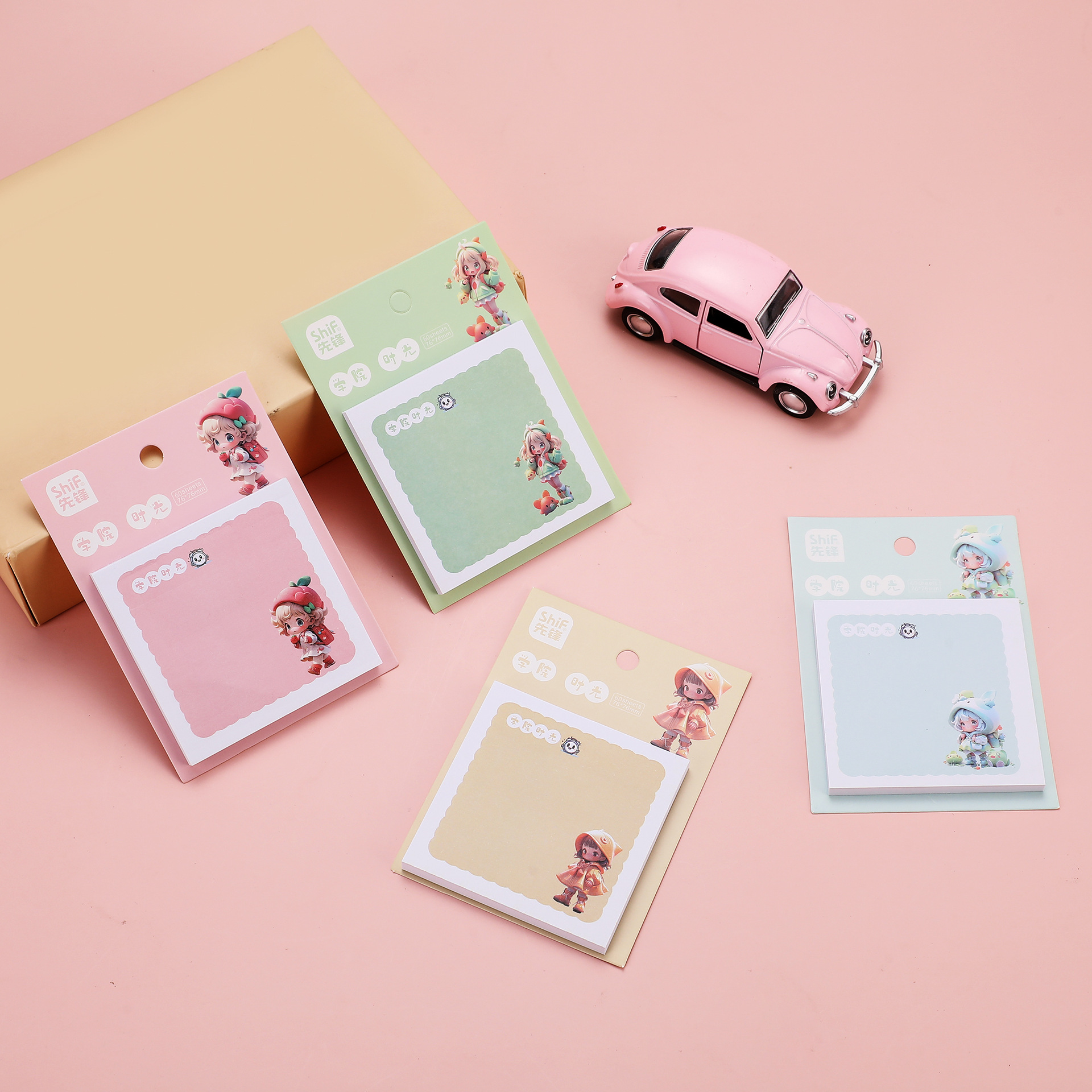 Pioneer 8672 Student sticky Notes with cute cartoon character designs and colorful notepad Specification image