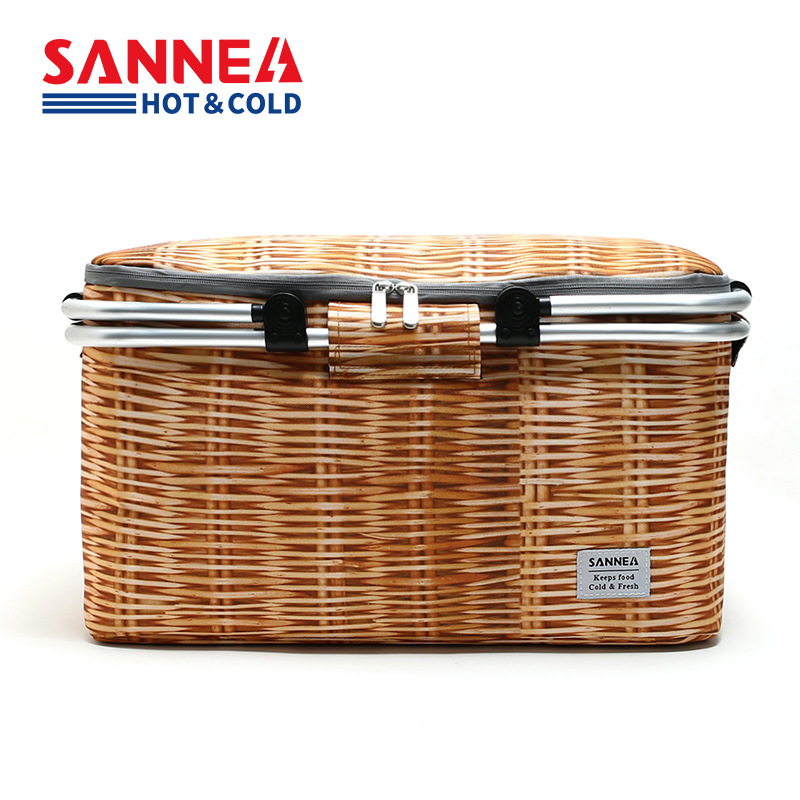 SANNE nueva cesta de compras aislante cesta de picnic plegable portátil al aire libre aislante refrigerado bolsa bento al por mayor Specification image
