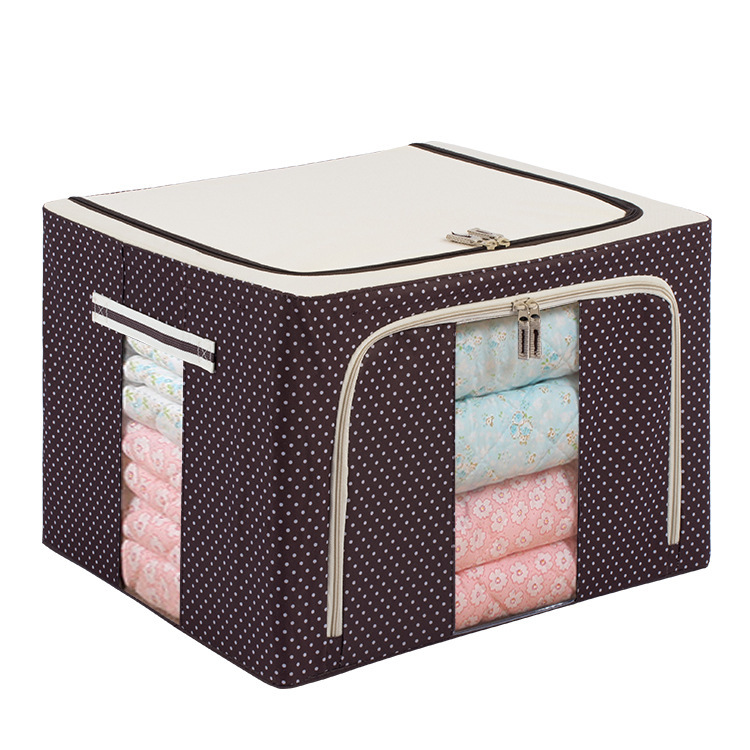 Oxford cloth printed steel frame storage box, moisture-proof and foldable storage wonder for clothes, large-capacity home storage box Item Picture