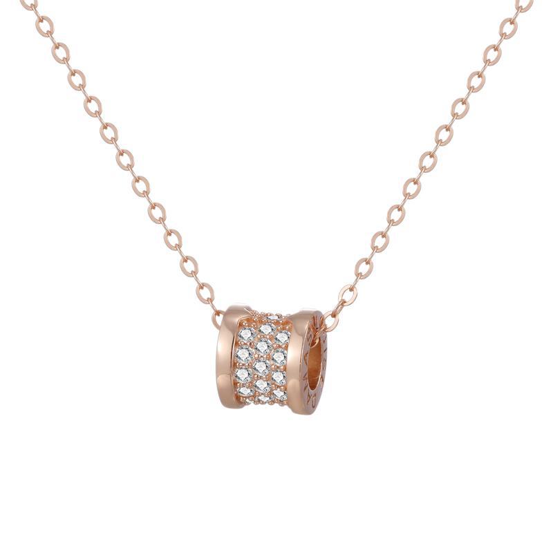 S925 Silver Waist Full Diamond necklace, rose gold letter pendant for women, high-end starry sky collarbone chain accessory Item Picture