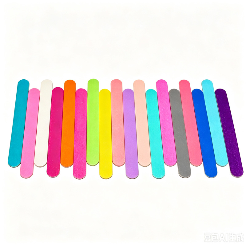 短款迷你指甲锉彩色木皮锉小搓条 穿戴甲打磨条双面耐磨不掉砂 Item Picture